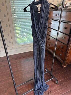 Max Studio Sleeveless Indigo Wrap-Style Jumpsuit